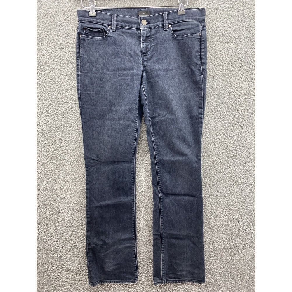 Ann Taylor Modern Fit Sits Lower On Waist Dark Wash Mid Rise Denim Jeans Size 4‎